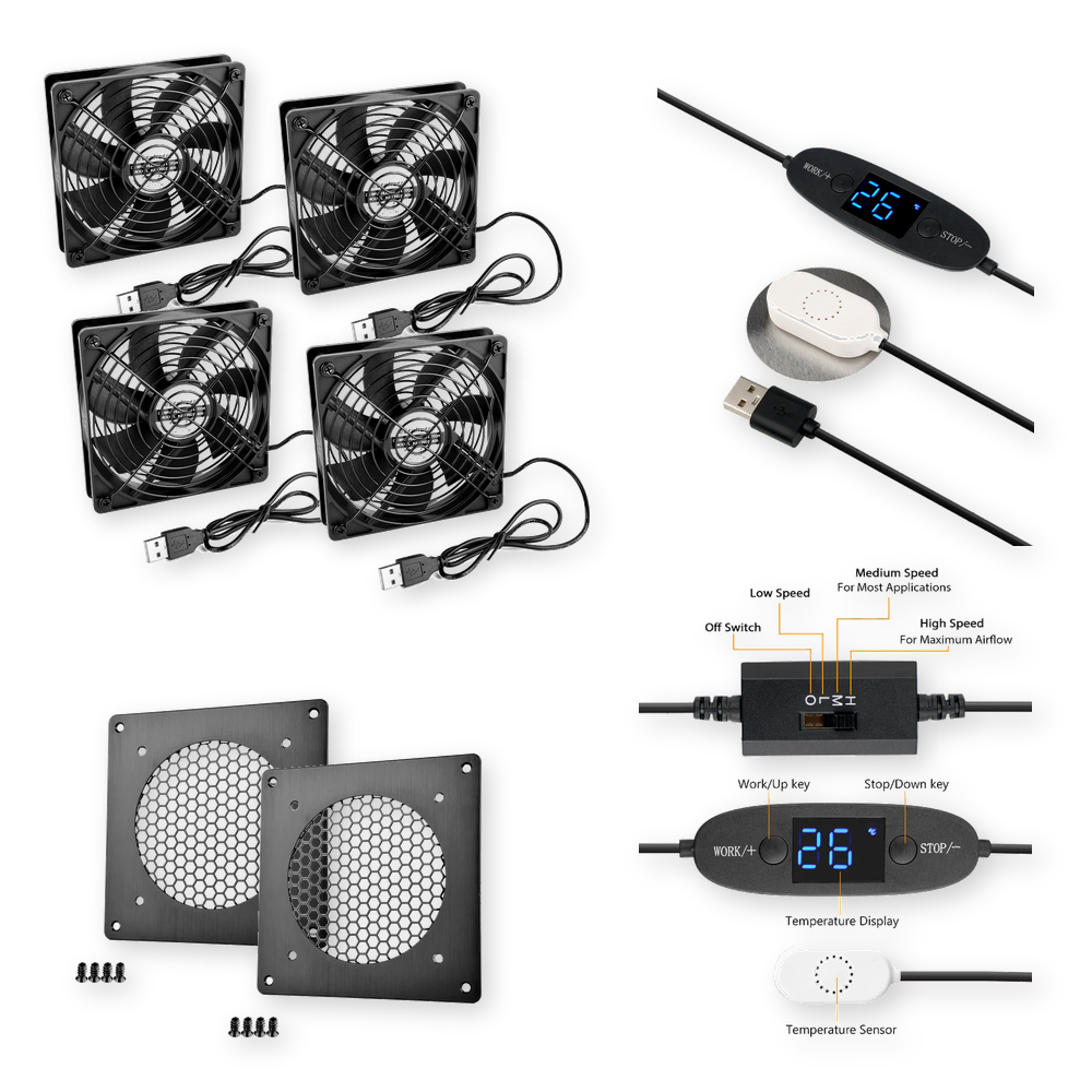 USB Controller with 4 Fans and 2 Ventilation Grill
