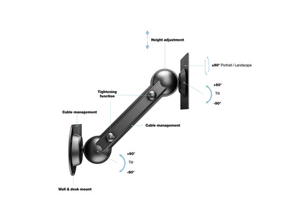 Desk and Wall Arm 75/100, 12673